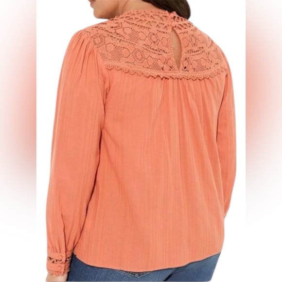 Lace Trim Yoke Blouse Vintage style romantic cottagecore boho fairy - Picture 3 of 3